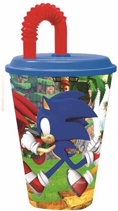 Produktbild Stor Sonic-Becher mit Deckel und Strohhalm, 430 ml