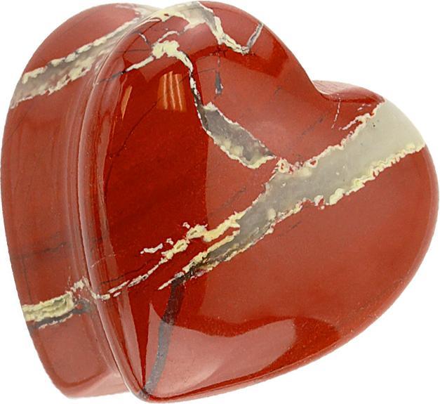 Immagine prodotto Star Piercing Cuore con spina svasata in pietra diaspro rossa (senza ottone, Mnerale)