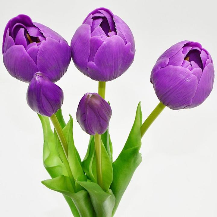 Produktbild Saska Garden Bukiet 5 Tulipanów Piwoniowych Fioletowych 39cm Jak żywych Dekoracja Wiosenna (39 cm)