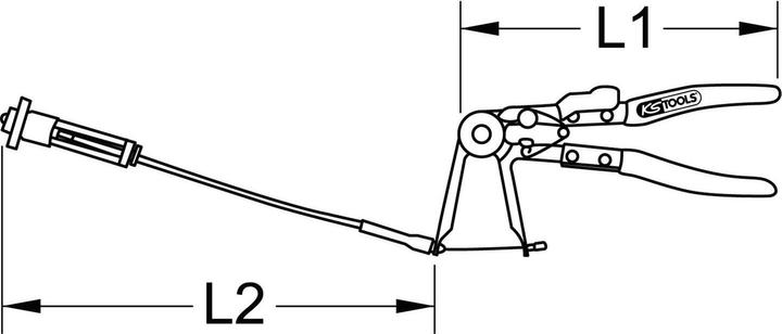Actual product image KS Tools Hose clamp pliers w.Bowden cable,730mm (730 mm)