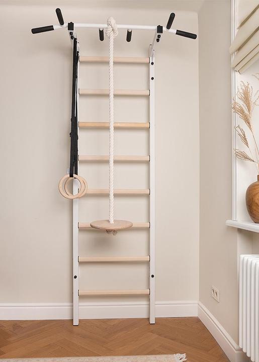 Immagine prodotto BenchK Barre a muro 222 con barra multi pull-up, corda e anelli