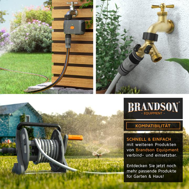 Produktbild Brandson 2x Vielflächenregner Garten Sprinkler, 360° Rasensprenger, 8 Sprühmodi, 110 m², einstellbar (Vielflächenregner)