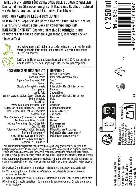 Produktbild Sante Shampoo Perfect Curls (Flüssiges Shampoo)