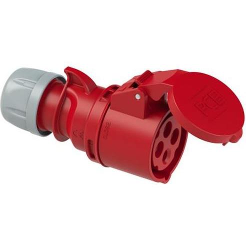 PCE, Spina + Connettore, 42.010 Kupplungsstecker CEE 16A - 400V - 4P - IP44 - 6h - rot
