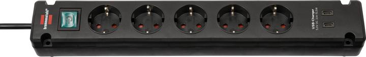 Produktbild Brennenstuhl 1150660415 Steckdosenleiste mit Schalter Schwarz Schutzkontakt 1 S (5x, CEE 7/3, 3 m)