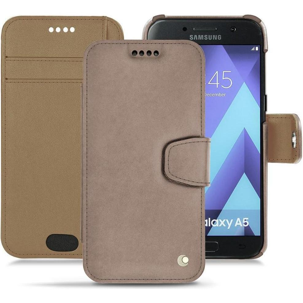 Noreve Lederschutzhülle Wallet (Samsung Galaxy A5 (2017)), Smartphone Hülle, Beige