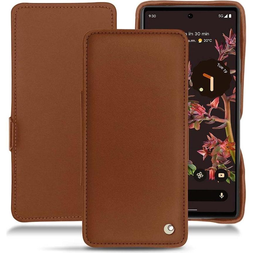 Noreve Lederschutzhülle horizontal (Google Pixel 6), Smartphone Hülle, Braun