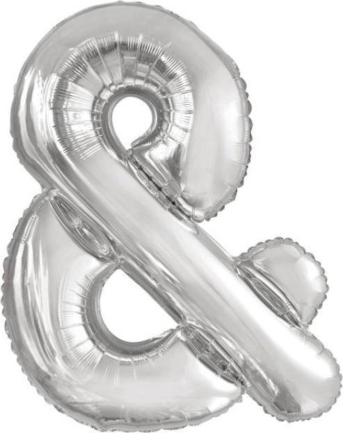 Produktbild Amscan Buchstabenballon "&" Silber - 86cm (5x)