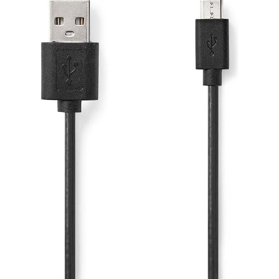 Nedis USB-Kabel USB 2.0 USB-A Stecker USB Micro-B Stecker 7.5 W 480 Mbps Vernickelt 1. (1 m, USB 2.0), USB Kabel