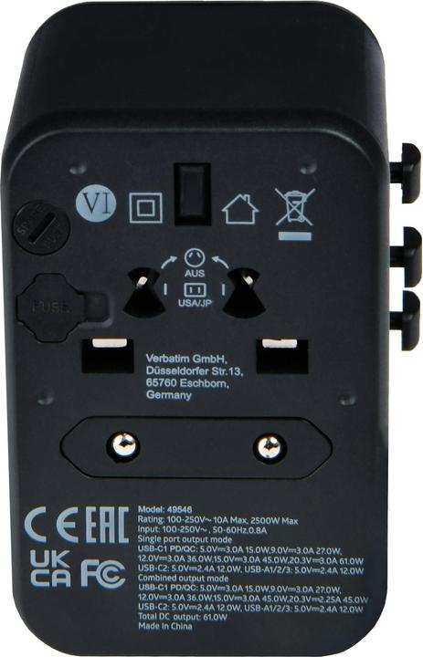 Actual product image Verbatim Universal Travel Adapter