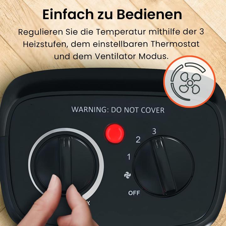 Image du produit Breeze Mini radiateur soufflant céramique 2000W noir (2000 W)