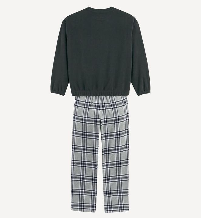 Produktbild La Redoute Collections Pyjama Sweatshirt aus Fleece und karierte Hose (164)