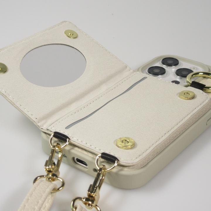 Produktbild PhoneLook Hülle Gepolstertes Leder mit Spiegel und Kartenfach grosse abnehmbare Riemen (Apple iPhone 15 Pro Max)