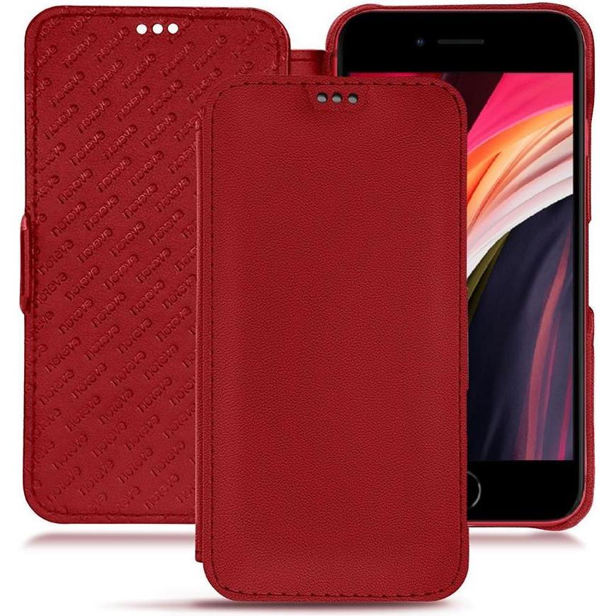 Noreve Lederschutzhülle horizontal (Apple iPhone SE (2nd Gen), Apple iPhone SE (3rd Gen)), Smartphone Hülle, Rot