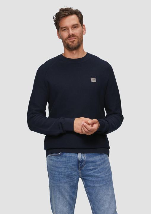 Actual product image s.Oliver Strickpullover Strickpullover mit Struktur und Label-Patch (XL)