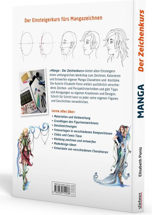 Produktbild Manga – Der Zeichenkurs (Deutsch, Elisabeth Poniz, 2020)