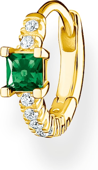 Immagine prodotto Thomas Sabo Singola pietra verde creola con pietre bianche in oro (Argento 925, Doratura in oro giallo 750)