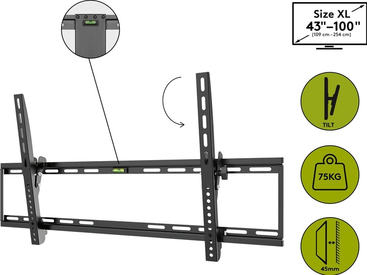 Produktbild Goobay Basic Tilt (Wand, 100", 75 kg)