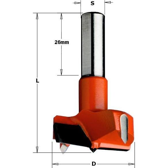 CMT, Bohrereinsatz, 317.350.12 Zylinderkopfbohrer 35mm, Schaft 10x26, links (35 Millimeter)