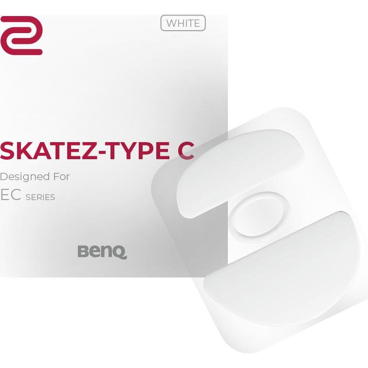 BenQ Zowie Skatez Typ C weisse Mausfüsse für die EC-Serie, weisses Teflon, 0,6 mm Dicke, Maus + Tastatur Zubehör, Weiss