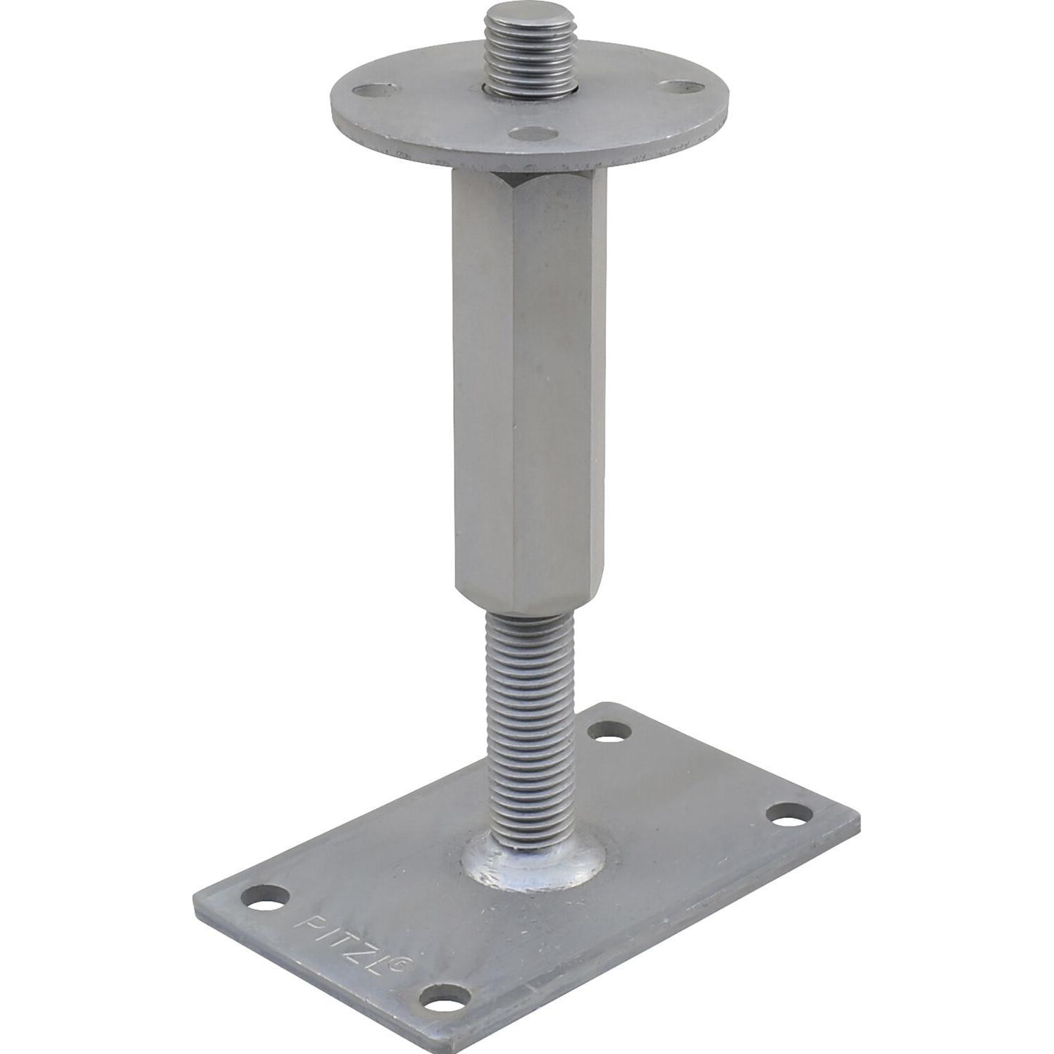 Pitzl, Baubeschläge + Holzverbinder, Pfostenträger mit M24 Gewinde unten/oben 150/65mm, Stahl ZiNip beschichtet (1 Stk.)