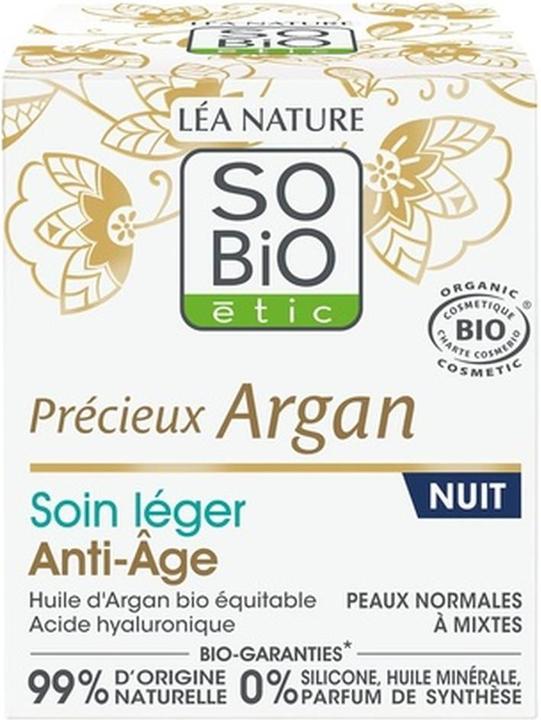 Actual product image So'bio Étic LÉA NATURE SO BiO étic Light Anti-Aging Night Care with Valuable Argan Smooths and Firms Bio-Argan O (50 ml, Night cream)