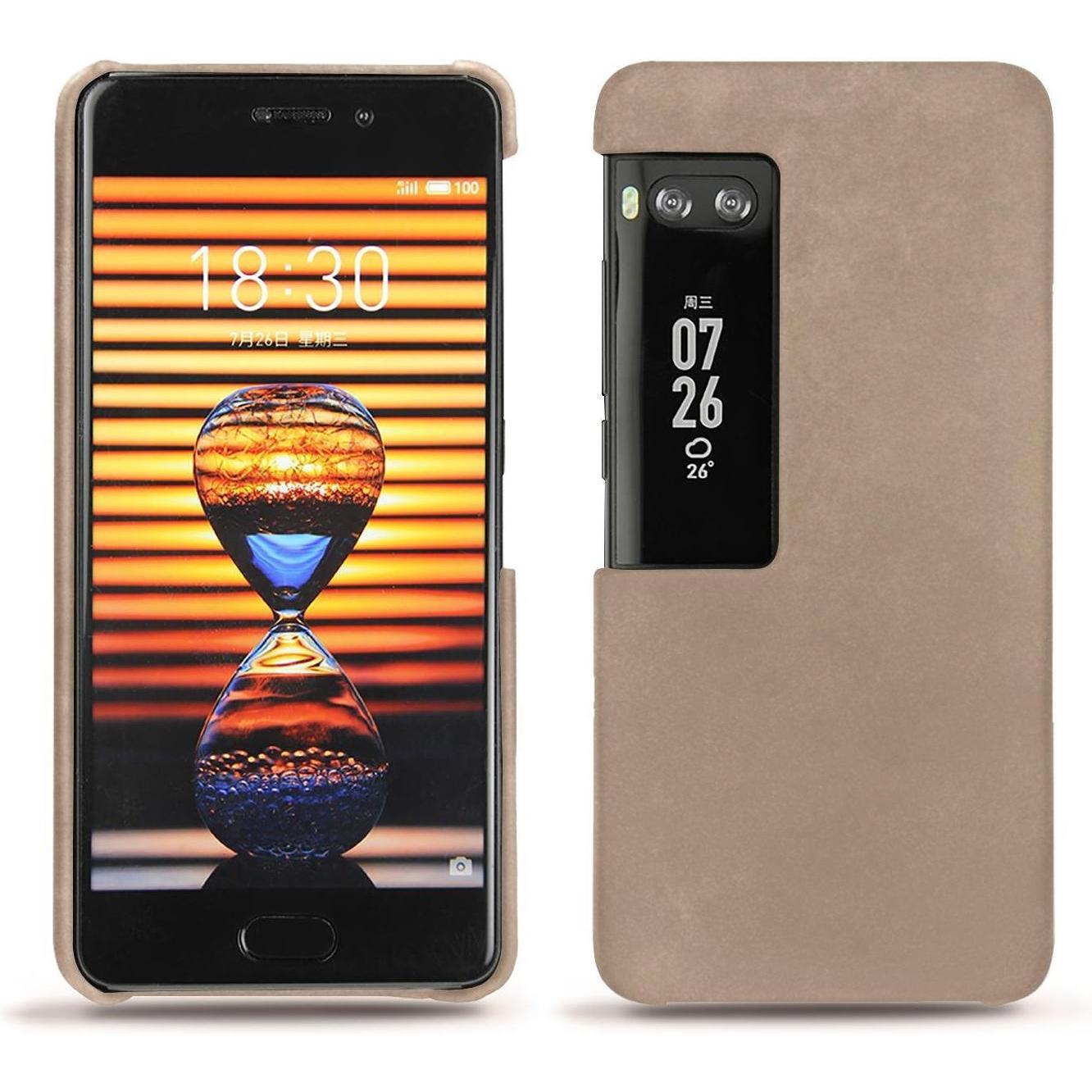 Noreve Lederschutzhülle (Meizu Pro 7 Plus), Smartphone Hülle, Beige