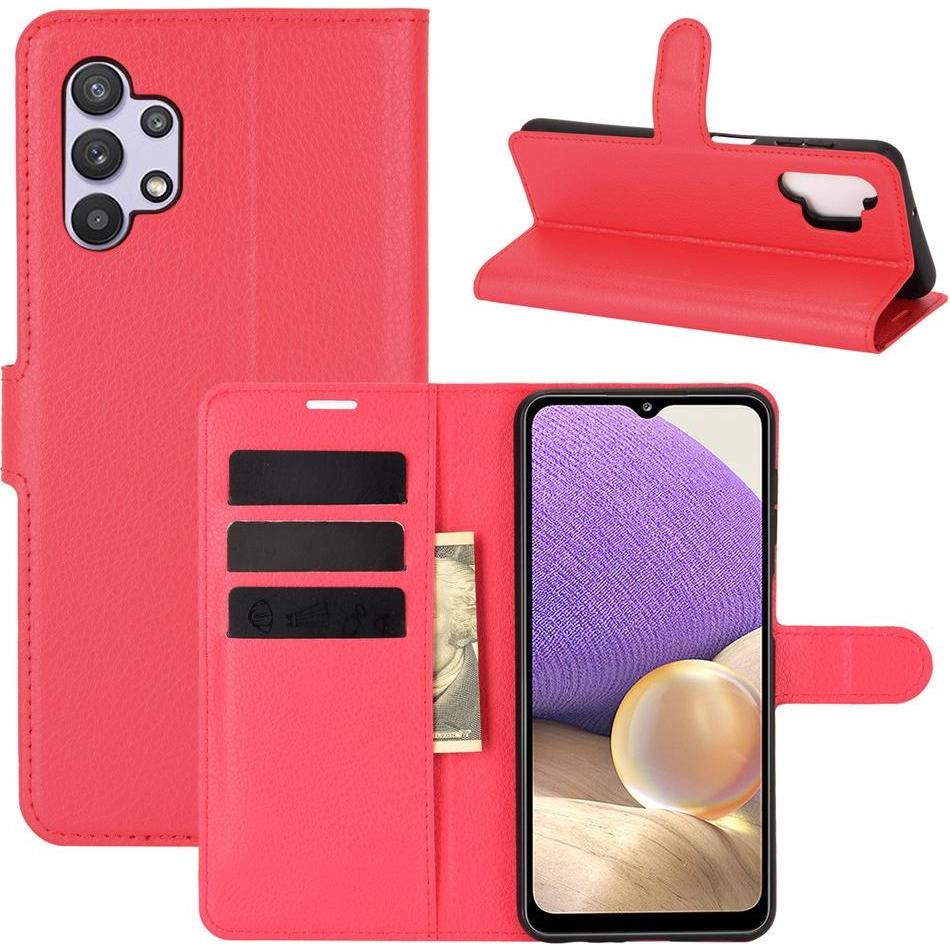 Thumbnail - Cover-Discount Galaxy A32 5G - Leder Etui Hülle rot (Samsung Galaxy A32 5G), Smartphone Hülle, Rot