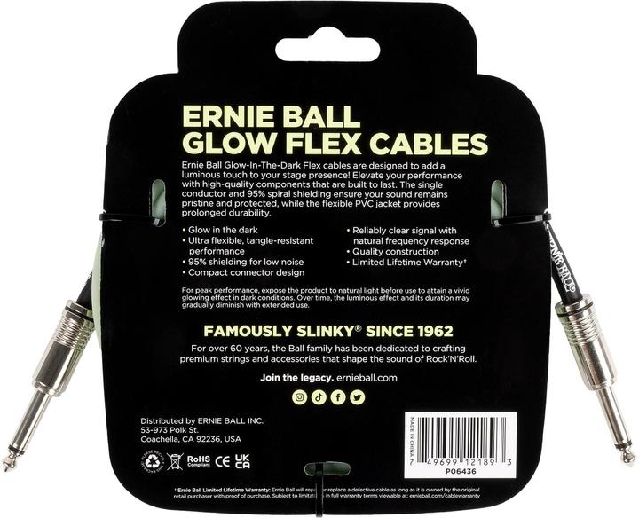 Image du produit Ernie Ball Câble d'instrument Flex 6436 3.04 m (3.04 m)