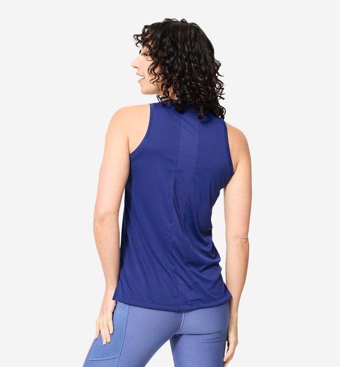 Actual product image Domyos Top Damen gerader Schnitt - dunkelblau (XS)