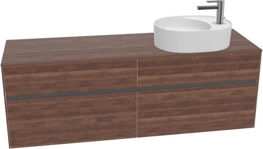 Actual product image Villeroy & Boch Collaro washbasin cabinet 1600x548x500 mm, 4 drawers, for washbasin right, C067 (167 x 62 x 57 cm)