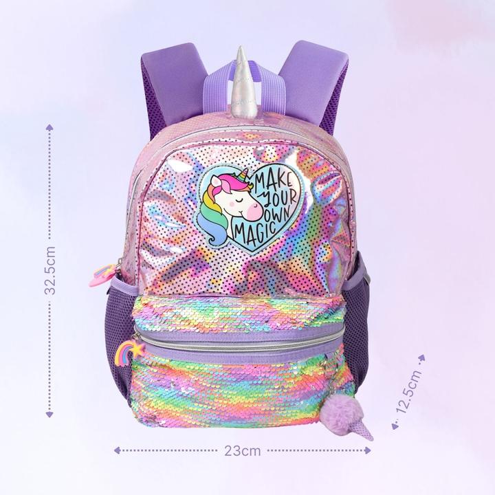 Immagine prodotto Hermex Einhorn-Rucksack Kinderrucksack Kindergartenrucksack Glitzer-Rucksack
