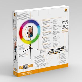 Actual product image Wp Ring light Powerton 10" Studio ring light, RGB LED, low light, adjustable light colour and inte (Ring light, Studio light)