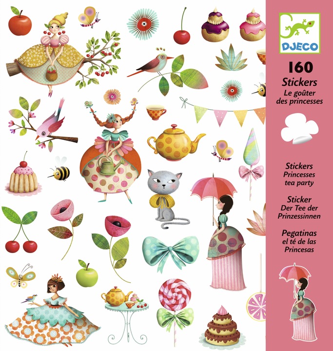 Actual product image Djeco Sticker Princess Tea Party