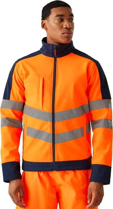 Actual product image Regatta Hi Vis Pro softshell work jacket reflective details (L)