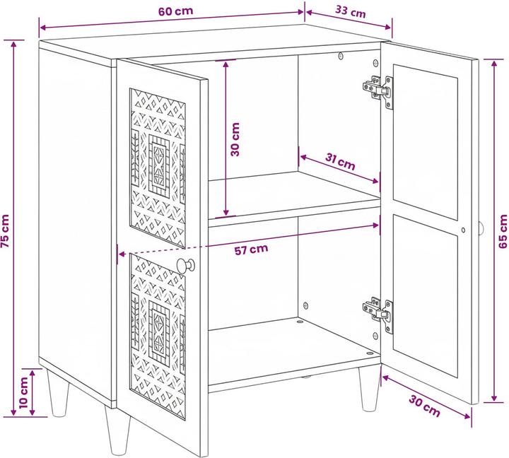 Image du produit vidaXL Sideboard (33.50 x 33 x 75 cm)