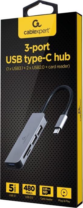 Actual product image Gembird USB Type-C 3-port USB hub (USB-C, 3 Ports)