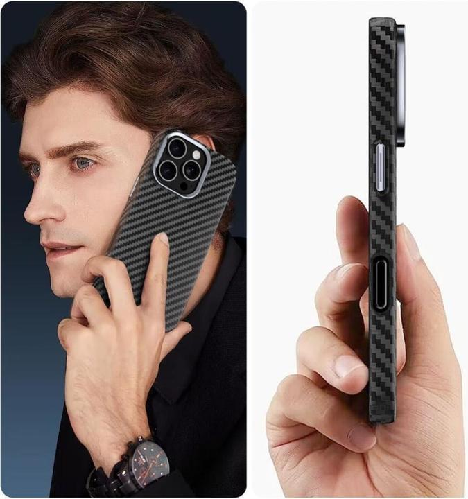 Produktbild Tech-Protect Ion Carbon MagSafe Case für Samsung Galaxy S25 - Schwarz (Samsung Galaxy S25)