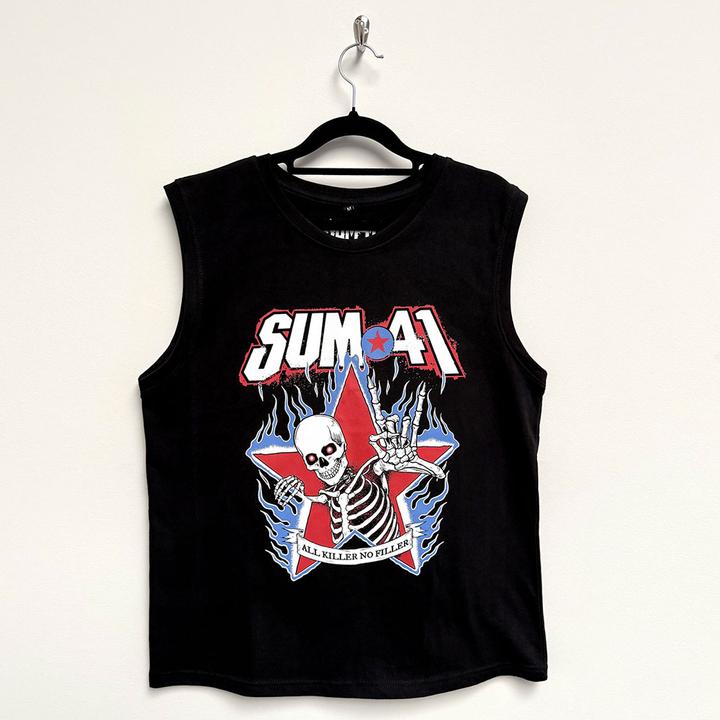 Actual product image Universal Textiles All Killer No Filler Skeleton (Black) Tank (L)