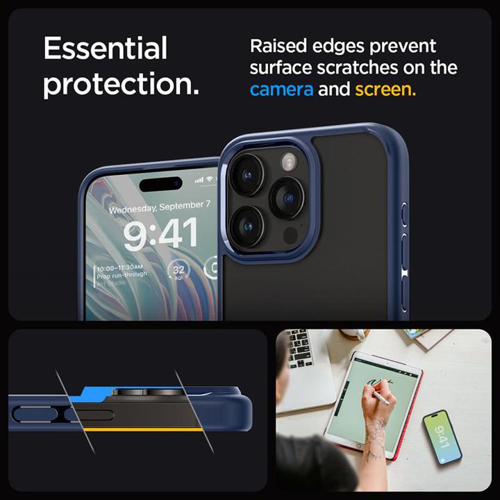 Actual product image Spigen Ultra Hybrid, navy blue - iPhone 15 Pro Max (Apple iPhone 15 Pro Max)
