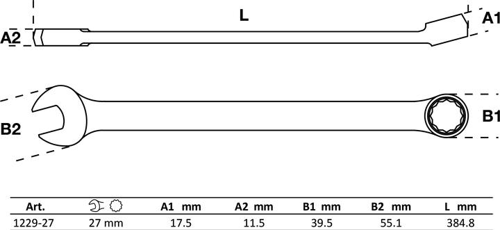 Produktbild BGS Maul-Ringschlüssel extra lang SW 27 mm (27 mm)