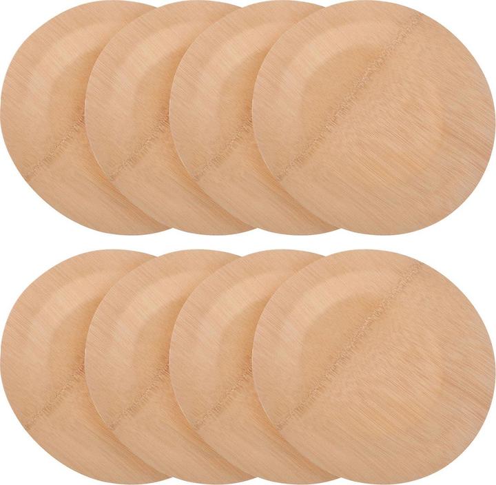 Image du produit Natura Punto Lot de 8 assiettes jetables en bambou, rondes et plates (8 x)
