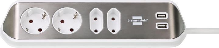 Produktbild Brennenstuhl Eck-Steckdosenleiste (4 x, CEE 7/16, USB, 2 m)