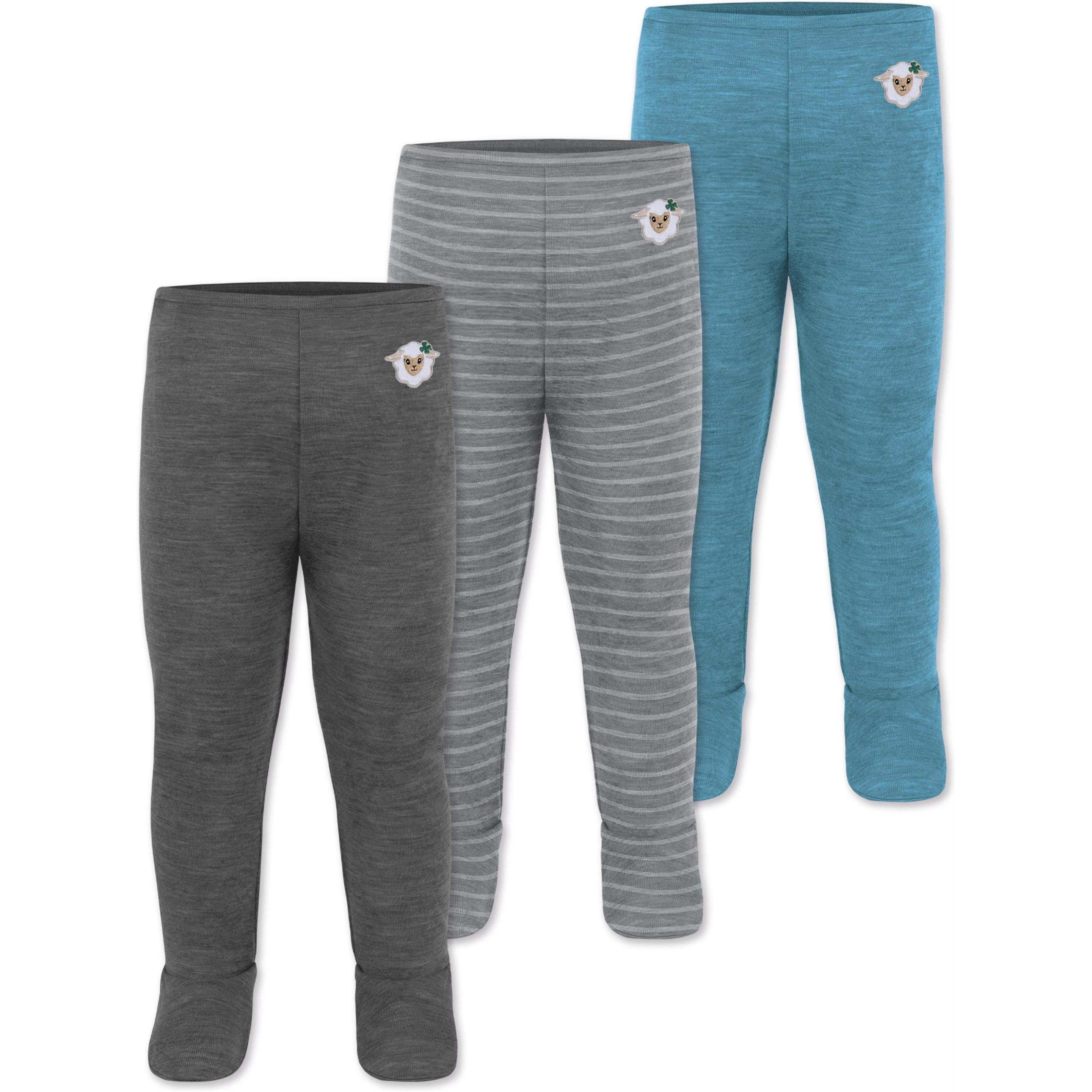 Normani, Herren, Funktionsunterhose, 3er Pack Baby Merino Unterhose mit Füssen - 9543 (56), Blau, 56