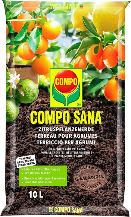 Compo SANA Zitruspflanzenerde - torffrei (10 l, Erde ohne Torf)