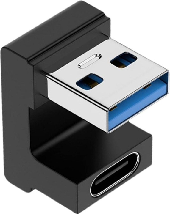 Produktbild PowerGuard USB-A zu USB-C 180 Grad Winkel U-Form nach unten Adapter (male/female) (USB 3.1)