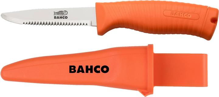 Produktbild Bahco Messer mit fluoreszierendm Griff, schwimmt an der Wasseroberfläche (Cutter)