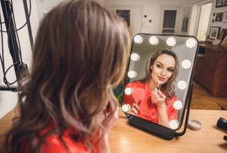 Immagine prodotto Humanas specchio cosmetico HS-HM01 specchio per il trucco con illuminazione a LED - nero