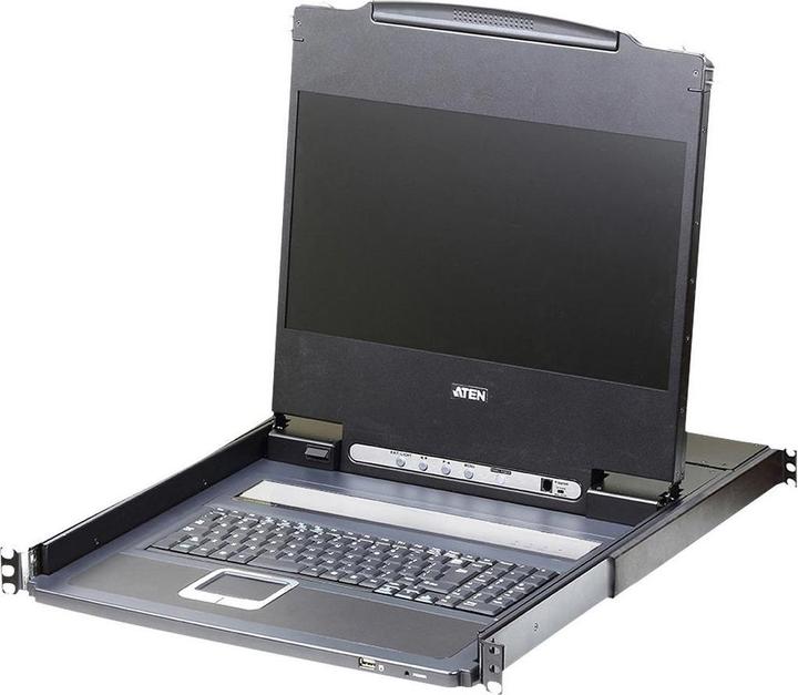 Actual product image Aten CL6700MW CH Single Rail 17.3" LCD Console (USB, HDMI / DVI / VGA) CH layout
