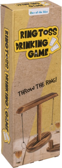Immagine prodotto Ootb Gioco di bevute con lancio di anelli in legno da 25 cm, inclusi 2 bicchieri da shot
